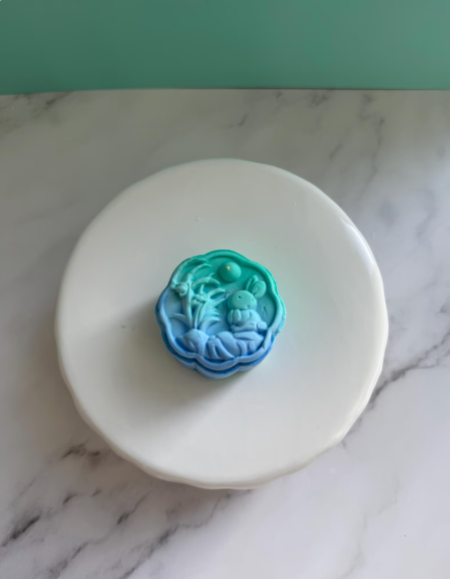 Rabbit in the Mooncake in Teal