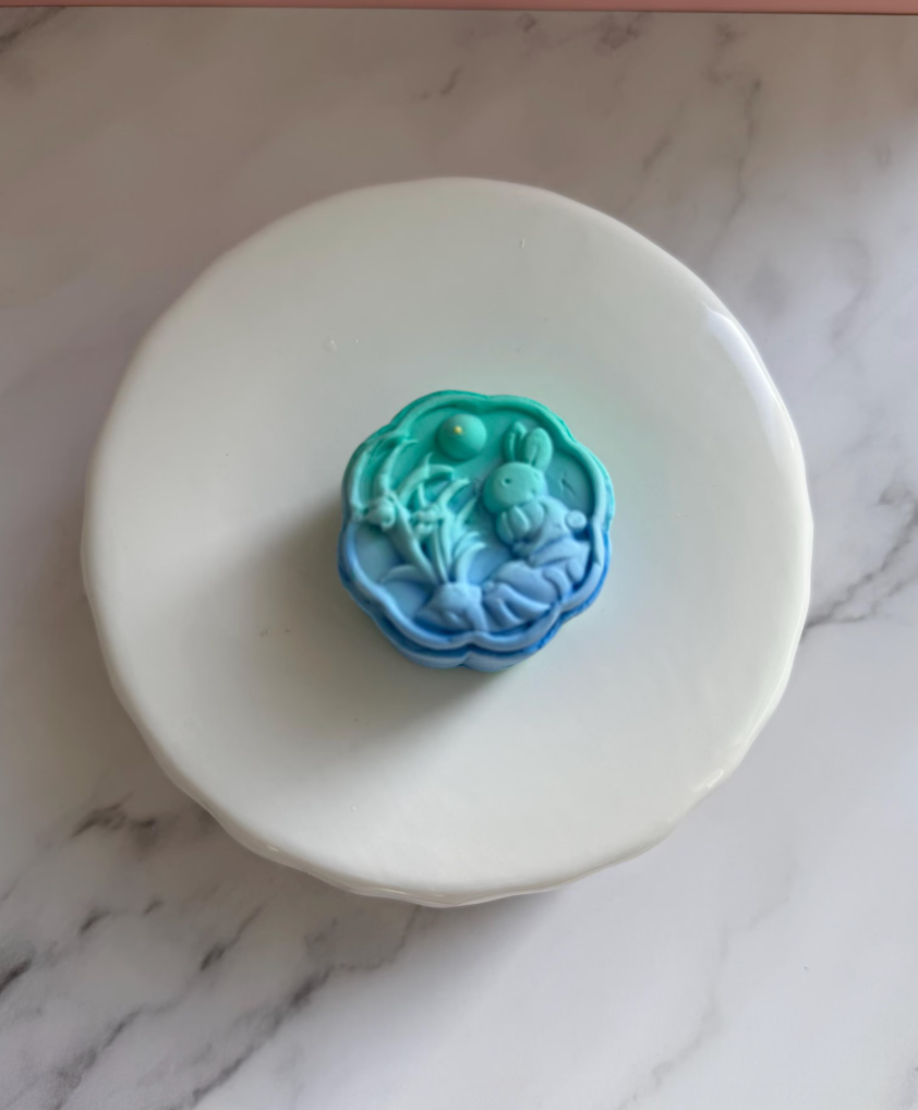 Rabbit in the Mooncake in Teal