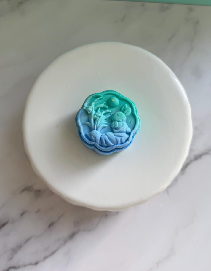 Rabbit in the Mooncake in Teal